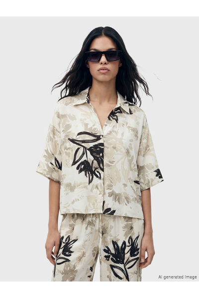 LC Waikiki Γυναικείο πουκάμισο Oversize με σχέδιο