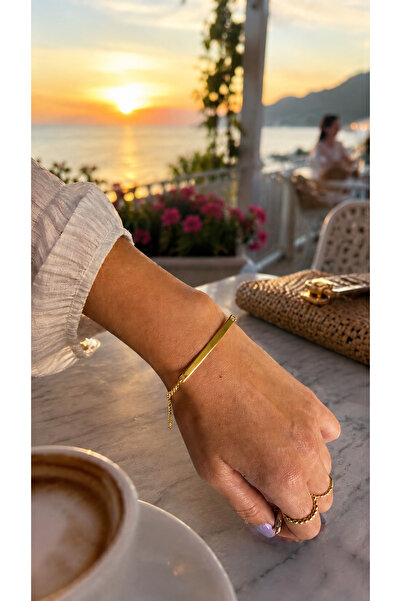Bk Gift Plate Bracelet Gold and Silver Color Minimal Women's Jewelry