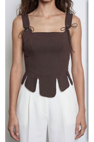 Quzu Corseted Crop Blush
