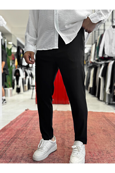 BYBASICMAN Crne lycra hlače standardnog kroja BY-5058