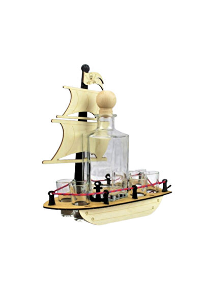 OEM Set decantor 0, 5l si 6 pahare 25ml, model barca cu panze