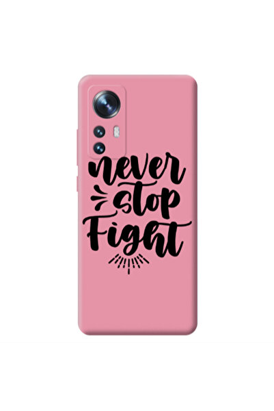 Other Xiaomi Mi 12 Never stop fight Pink Colored Silicone TPU Θήκη