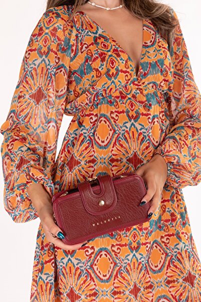 Gondol Women's Small Size Bag Wallet Ald.7482 Claret Red