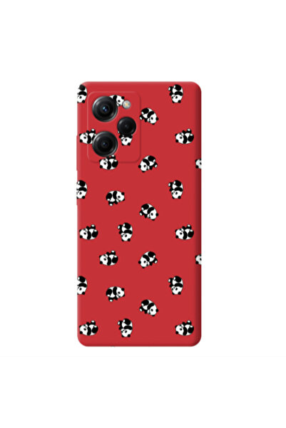 Other Xiaomi Poco X5 Pro Small Pandas Red Colored Silicone TPU Θήκη