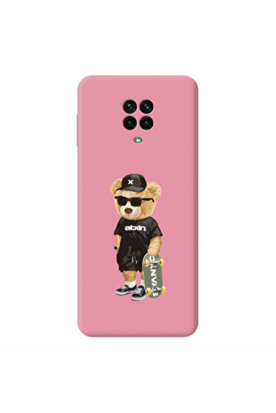 Other Xiaomi Redmi Note 9 Pro Bear with glasses Pink Colored Silicone TPU Θήκη