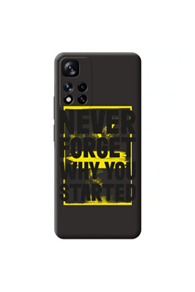 Other Xiaomi Redmi Note 11 Pro 5G Never Forget Black Colored Silicone TPU Θήκη
