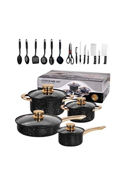Generic Cookware Set 18 Pcs, 4pcs pan + 14pcs kitchen tools, non-stick cookwa...