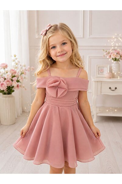 RAPAPA Girl's Floral Appliqué Evening Dress 3470