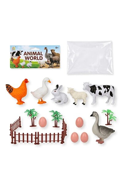 DrKala Set de animale de fermă pentru copii de 3+ ani, figurine realiste cu g...