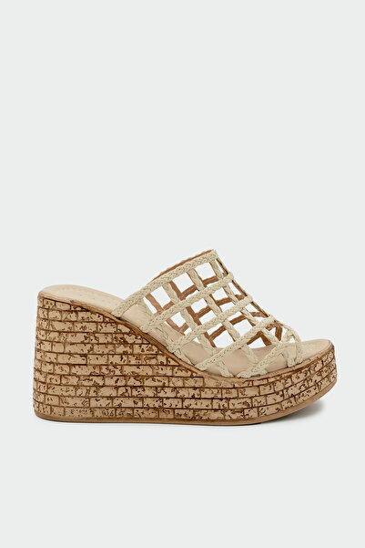 LAMİNTA Leffy Knitted Detailed Platform Women's Slippers
