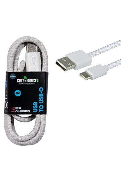 OEM Green Mouse Καλώδιο USB-C για φόρτιση και μεταφορά δεδομένων 1μ Υφαντό (4...
