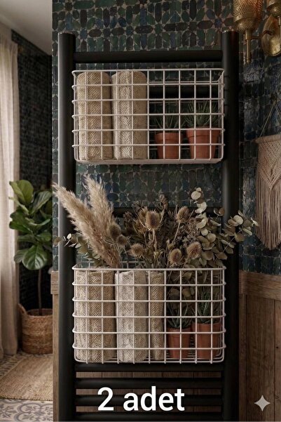 KARTEYA White 1.Kalte 2-Compartment In-Cabinet Kangaroo Shelf Steel Basket Ha...