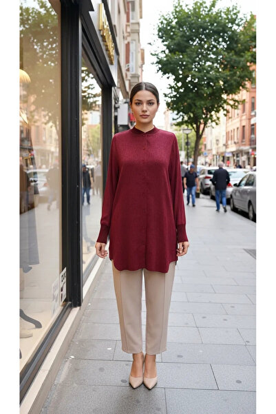 Invee modal kumaş tunik 7254 bordo