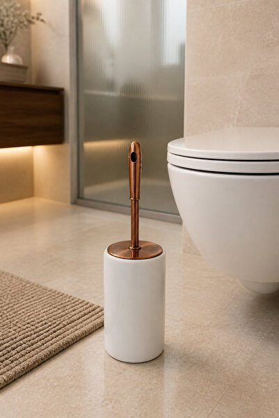 İSAOĞLU YAPI Matte Copper Marble Toilet Brush Retro Matte Bronze First Qualit...
