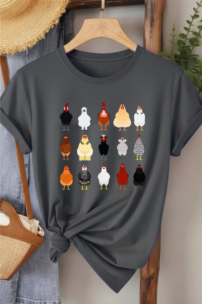 l'eivor Rooster & Chicken Printed Women's T-Shirt