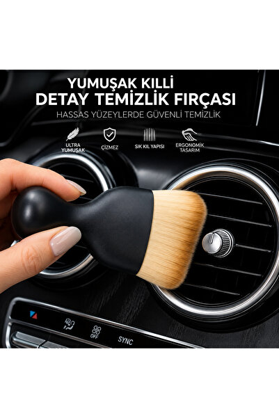Çizmez Yumuşak Kıllı Araç Temizlik ve Toz Alma Fırçası