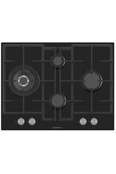 Studio Casa Plita gaz incorporabila Bellagio Nero, 70 cm, 4 arzatoare gaz, Wo...