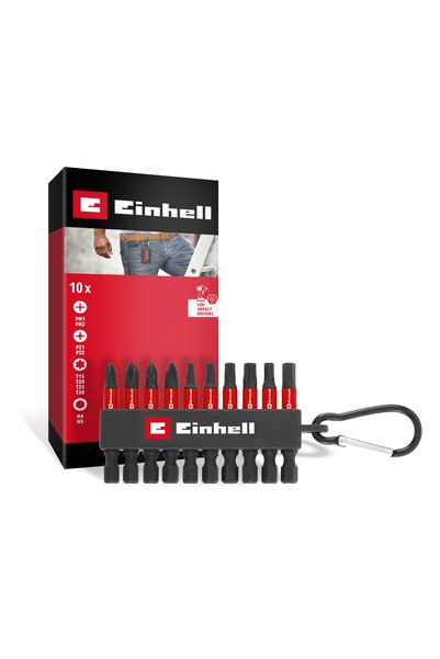 Einhell Orijinal Darbeli Bit Seti, 10 Parça (karabinalı taşıyıcı) - 49118633