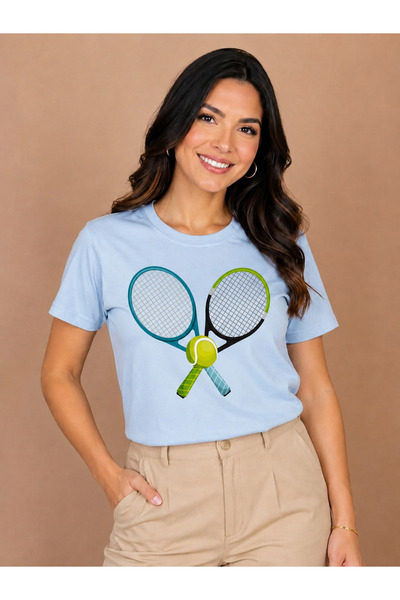 VODEXA Μπλουζάκι Unisex Oversize TENNIS 5 με στάμπα, 100% βαμβακερό, άνετη εφ...