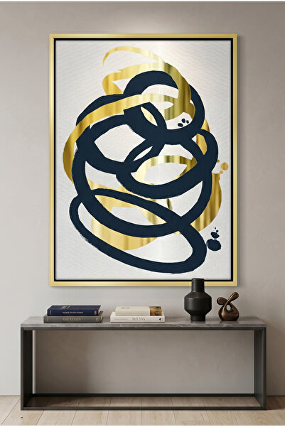 Jasmine Art Dynamic Navy Blue and Gold Islamic Wall Art | Framed Canvas Print...