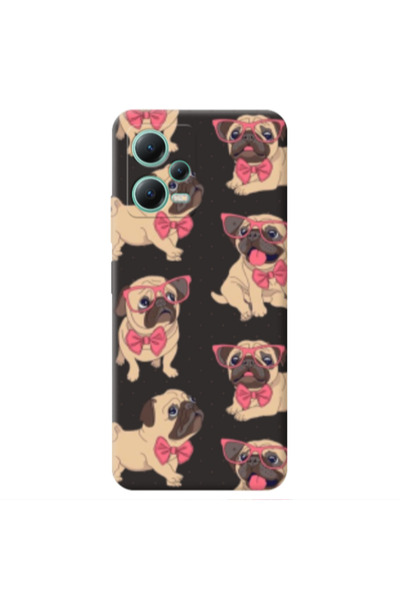 Other Xiaomi Redmi Note 12 Pro 5G Dog Spectacled Black Colored Silicone TPU Θήκη