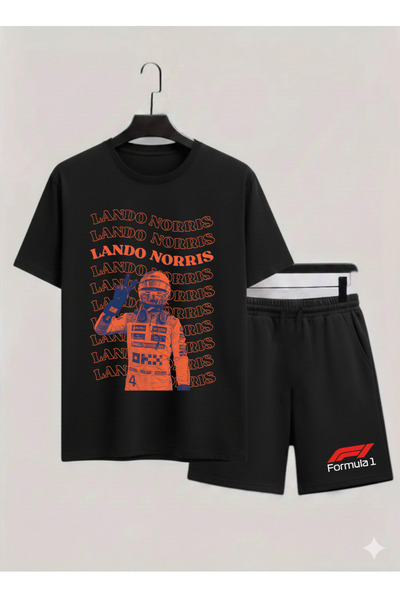 MAGORS طقم تي شيرت وشورت للأطفال مطبوع عليه LANDO NORRIS مصنوع من القطن بنسبة...