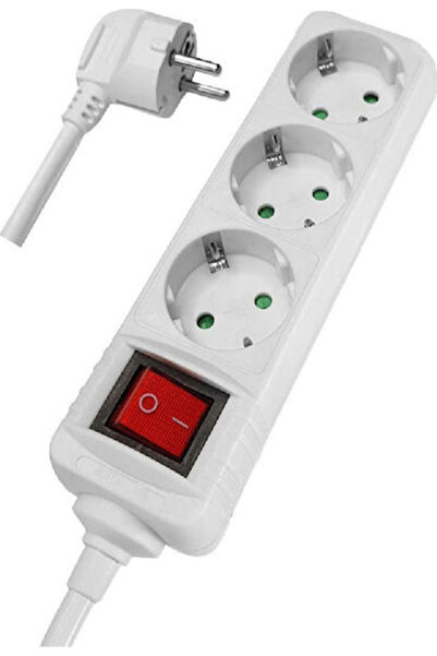 POWERTECH Πολύπριζο 3 Θέσεων με Διακόπτη και Καλώδιο 1.5μ Κωδικός: PT-873