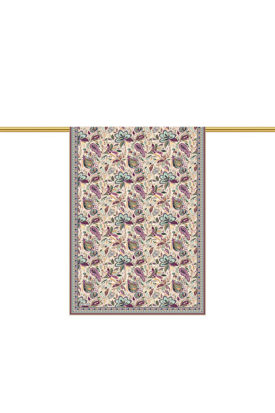 Bursa İpek Almond Ahenk Pattern Crepe Silk Shawl