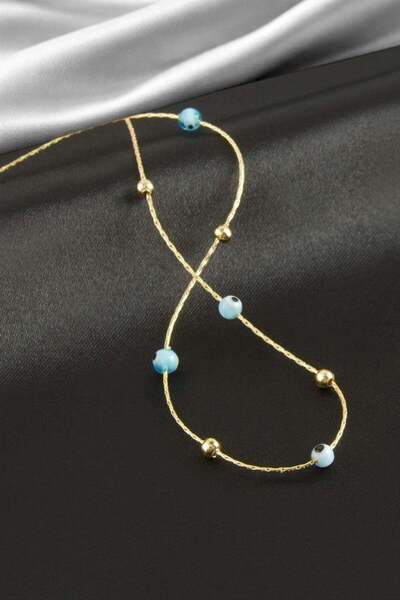 TakÇalıştır Nazar Glass Bead Chain Necklace