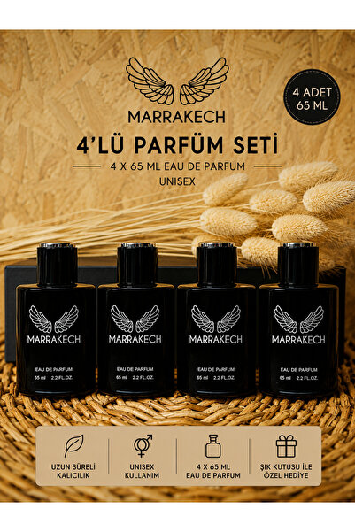 MARRAKECH 4 ADET NARCOTİK PARFÜM EDP 65 ML %20 Esans Bergamotu, Liçi, Şakayık...