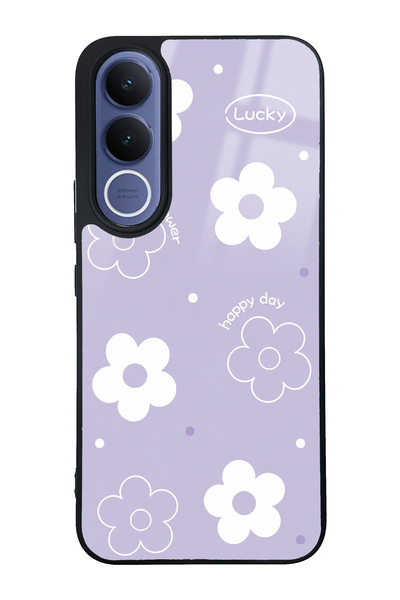 Spoyi Vivo V70 FE Purple Lucky Happy Day Tasarımlı Glossy Telefon Kılıfı