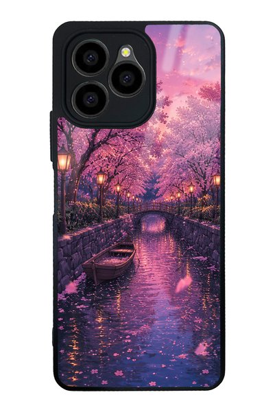 Spoyi حافظة هاتف لامعة بتصميم Omix X6 Sakura Twilight Canal