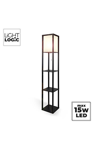 LightLogic Lampă de podea cu rafturi LL SUSSE FL E27, 160 cm, lemn