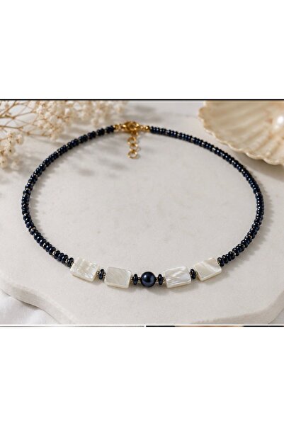 KARE ACCESORIES Pearl Touch Navy Blue Hematite Necklace