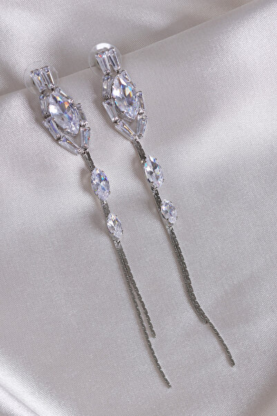 Süspüs Accessories Silver Aura Luxury Zircon Earrings