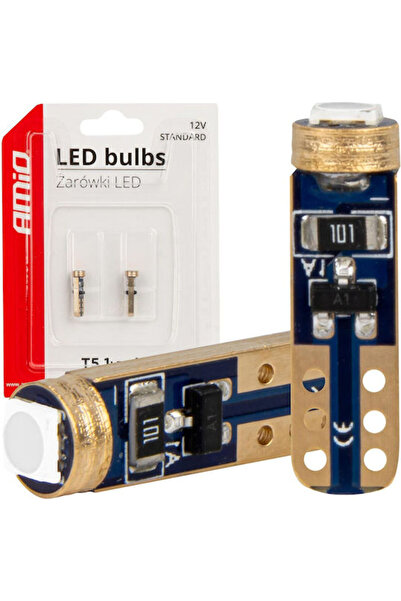 AMIO Λάμπες Αυτοκινήτου T5 LED Πράσινες 12V 0.5W 2 τεμάχια