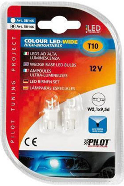 Lampa Λάμπες Αυτοκινήτου & Μοτοσικλέτας T10 LED 12V 2 τεμάχια