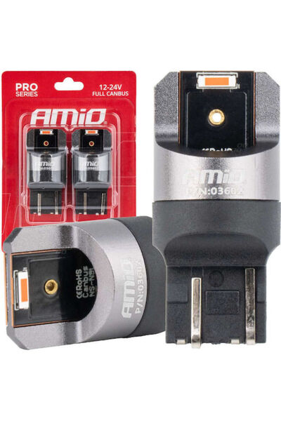 AMIO Λάμπες Αυτοκινήτου W21/5W Canbus LED 6000K Κόκκινο 12-24V 2 τεμάχια