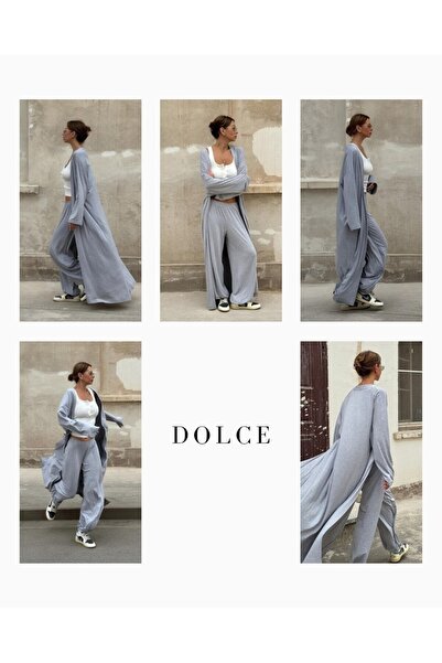 femmes fraiches Dolce Gri Melanj Pantolon - Kimono Set