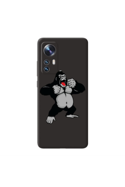Other Xiaomi Mi 12 Pro Angry Gorilla2 Black Colored Silicone TPU Θήκη