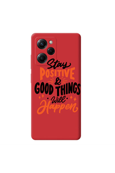 Other Xiaomi Poco X5 Pro Stay Positive Red Colored Silicone TPU Θήκη