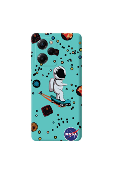 Other Xiaomi Poco X5 Pro Astronaut with skateboard Turquoise Colored Silicone...