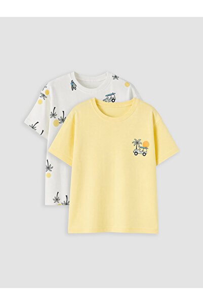 LC Waikiki Lcw kids bicycle collar printed boys' t-shirt 2-pack