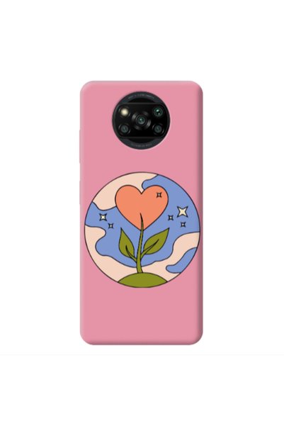 Other Xiaomi Poco X3 /X3 Pro Hearted Flower Pink Colored Silicone TPU Θήκη