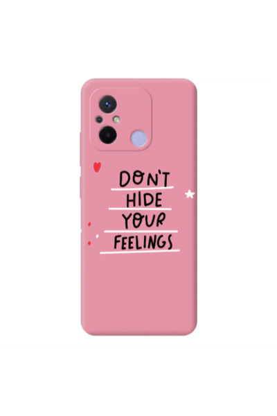Other Xiaomi Redmi 12C Dont Hide Your Feelings Pink Colored Silicone TPU Θήκη