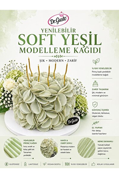 Gusto ÇİÇEK MODELLEME KAĞIDI YEŞİL 10 LU