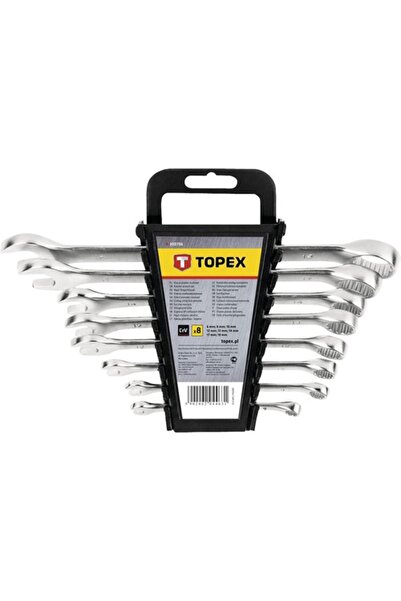 OEM Set chei combinate fixă-inelară Topex 6-19 mm, 8 piese, crom-vanadiu