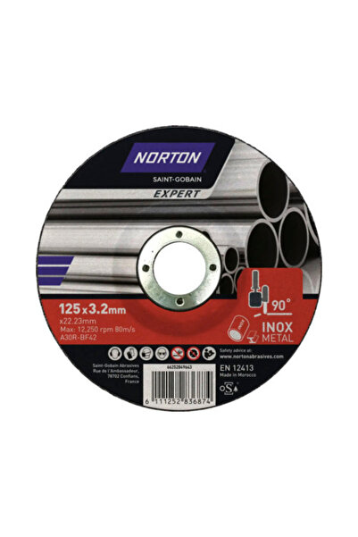 OEM Disc de debitare metal Norton Expert Ø125x3,2x22,23mm, profil conic de de...