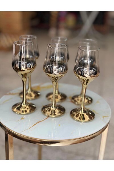 EVRA 6 Adet GRAPPA TİTANYUM Kahve Bardak
