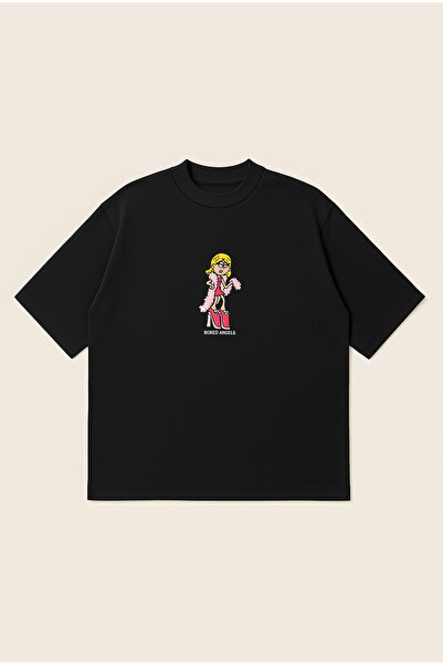 Moon Dancer Bored Angel Printed Oversize Boxy Cut Unisex 100% Cotton Printed ...